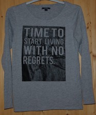 TEE SHIRT MANCHES LONGUES GRIS MESSAGE KIABI XS