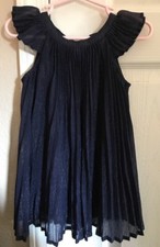 Baby Gap Accordion Pleats Shimmery Holiday Dress Navy Blue Size 18-24 Months