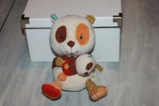 DOUDOU LILLIPUTIENS CLARA PANDA MARRON ORANGE MUSICAL GRELOT