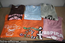 Lot de 6 T SHIRT DEBARDEUR Vêtement Femme Fille FUN Rigolo Fashion Taille 2 / M