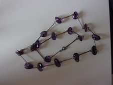 Collier PERLES D'AMETHYSTE  SUR ARGENT 925