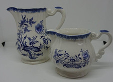 Pot à Lait et Verseuse à Café LANCASTER Sarreguemines Céramique Décor Fleurs