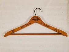 Vintage Wood & Wire Clothes Hanger ~ Hotel Sherman ~ Chicago