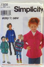 7308  PATRON SIMPLICITY  4 CREATIONS VESTE  CHIC POP ELEGANTE 3 AU  8 ANS  