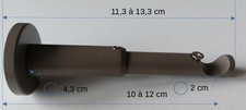 2 supports fixes pour barre / tringle à rideaux Ø 20mm