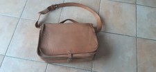 vintage ancien SACOCHE sac d'école CARTABLE ECOLIER en CUIR de QUALITE