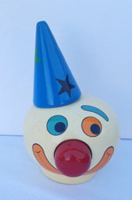 ANCIENNE TIRELIRE TETE DE CLOWN EN BOIS AVEC SA CLE ANNEES 60 FMF MADE IN FRANCE