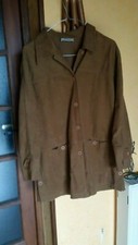 tunique veste afibel sur chemise pull châle ton camel toucher tel suédine T 48 