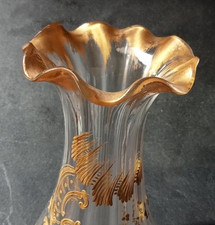 Vase en cristal soufflé Baccarat doré a l or Fin XIXème