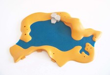 PLAYMOBIL (I2124) VEGETATION - Plaque Orange avec Cours d'Eau & Lac Savane 4827