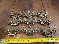 9 Vintage Ornate Brass Batwing Chest of Drawers Pulls Handles