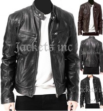 HOMMES NOIR ET MARRON RÉEL VESTE DE CUIR MILLESIME véritable NOUVEAU blouson EN