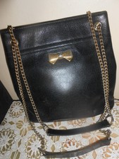 Sac en cuir NINA RICCI (vintage) bandoulière chaine dorée