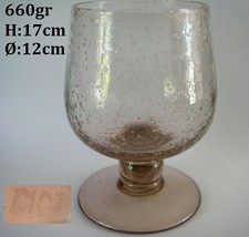 verrerie de BIOT verre a cocktail bullé / hauteur : 17cm , 660gr , Ø maxi :12cm