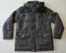 LIBERTO  blouson veste 3/4 à capuche hiver chaud gris foncé garcon 10 ans  TBE