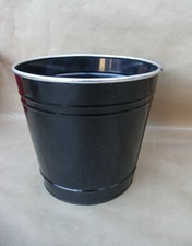 Cache pot de fleurs bac à plantes seau en métal fer couleur noire 21 cm