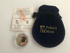 2018 Falkland Islands Pingouin ~ King ~ Coloré 50 Pence Bu Bunc COA & Sac