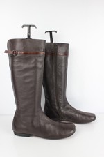 Vintage CAMPER Bottes plates cuir marron bouts carrés T 40 Très bon état