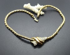 Collier Vintage Plaqué Or et Zircon signature à identifier