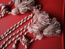 Embrasses de rideau torsadées anciennes et à double ponpon, 4,vendues à la pièce