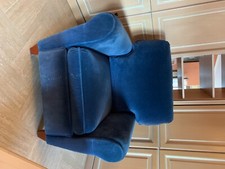 salon en velours bleu 1 canapé 2 places 2 fauteuil assortis