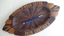 PLAT à PAIN en BOIS SCLUPTE EPIS de BLES CENTRE de TABLE ( Lourdes JZ )