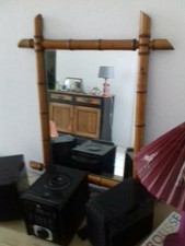 Ancien miroir Encadrement Bambou 48/36