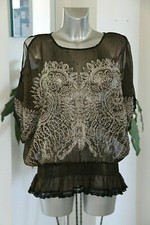 joli haut blouse voile coupe chauve souris DESIGUAL taille M en Très bon état