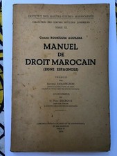 MANUEL DE DROIT MAROCAIN - RODRIGUE AIGUILLERA - 1954