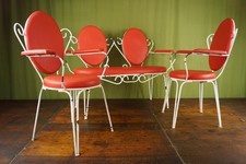 50er Chaise de Jardin Vintage Banc Rockabilly Canapé DDR Meuble 2x Fauteuil