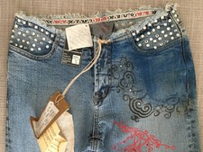 Jean brodé PARASUCO hippie chic strass festival 26 x 34