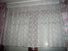 voilage store dentelle pour fenêtre haute blanc ourlet festonné 250x109cm