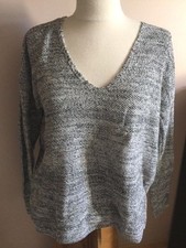 H&M - Pull gris/noir chiné - Taille 36 (S)