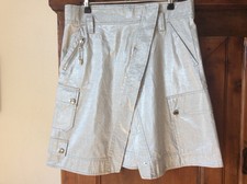 Moschino Jeans Jupe En Coton Argenté, Taille 38, Jamais Portée