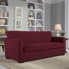 Perfect Fit NeverWet Luxury 3-Piece Sofa Slipcover in Garnet 96