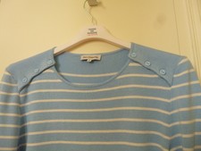 Joli Pull T6 MARY KIMBERLEY Coton mélangé  Marin Bleu rayé Blanc