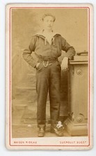 Photo CDV - Maison Rideau CHERBOURG - Pépé Duval marin vers 1880