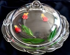 Vintage GRANDE PLATEAU À FROMAGE/GATEAU AVEC CLOCHE 