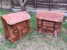 SACOCHE MOTO VÉLO DEUX PIÈCES EN CUIR VÉRITABLE