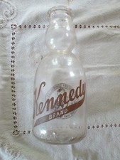 Vintage Kennedy MIlk Bottle Creamer Top Madison Wis Brown