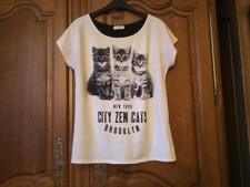 TEE SHIRT FEMME "CHATS" - Taille 38 - CACHE CACHE