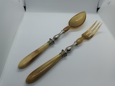 Couvert à salade métal argenté et divers fin XIXème, XXème Napoléon III