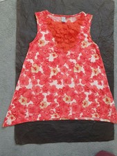 Zara Girls Belle Robe Avec Pétales Détail Rouge Taille 9-10 (140 cm) * Très bon état *