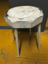 TABOURET, BAKELITE PLASTUNIC, BLANC, VINTAGE, OCTOGONAL, STYLE INDUSTRIEL