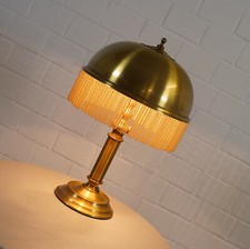 Noble Laiton Design Lampe de table lampe éclairage Tich pilzleuchte avec franges 50er