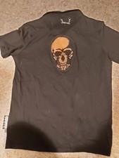 PHILIPP PLEIN polo noir  décoration dos taille L