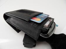 HOUSSE ETUI CUIR NOIR TELEPHONE CEINTURE STYLO CARTES "TREKKING" VOYAGE RANDO...