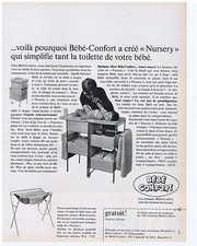 PUBLICITE ADVERTISING 104 1968 BEBE CONFORT a créé Nursery
