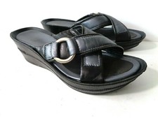 Cole Haan Nikeair G Series 7.5M Noir Gris Cuir Plateforme Glissière Sandales