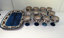 Vincenzo Pinto Vietri -Vintage service a dessert coupe plateau pichet céramique 